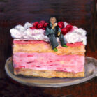 Jet Naftaniel-Joëls - Geertje op de taart, Mixed Media, 18x18cm, 2008